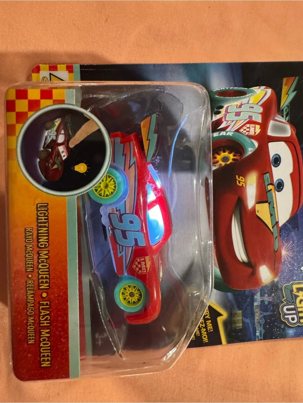 2026 BNIB Disney Pixar Cars Light Up Lightning McQueen Race To Celebrate Car